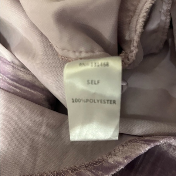 Collared Crinkle Velvet Lavender Shirt Dress (No Belt), size L - Picture 9 of 11